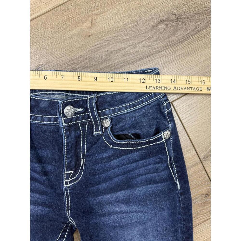 Miss Me Jeans Womens 27 Blue Dark Wash Chloe Boot Bootcut Embellished Denim - Picture 11 of 13